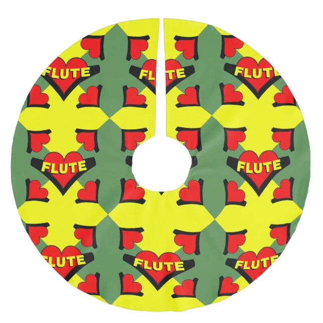 Muta över hjärtat julgransmatta borstad polyester (Framsidan)