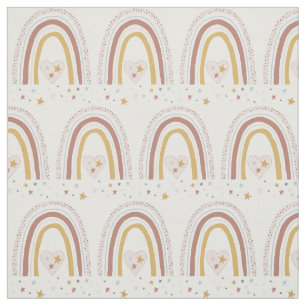 MUTAD Dusty Rosa Guld Rainbow Stars Baby Nursery Tyg