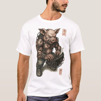Mutant Gris Warrior - Cyberpunk Butcher med kedjor T Shirt