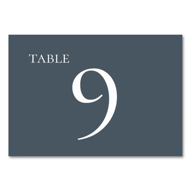 Mutation Blue Simple Elegant bröllop Bordsnummer (Framsidan)