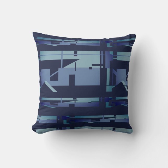 Mutation Blue Teal Navy Southwest look Uneven Mosa Kudde (Framsida)