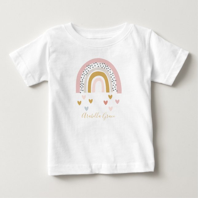 Mutation Rainbow Baby Namn Hearts T Shirt (Framsida)
