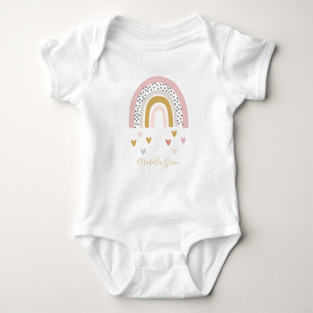 Mutation Rainbow Baby Namn Hearts T Shirt (Framsida)