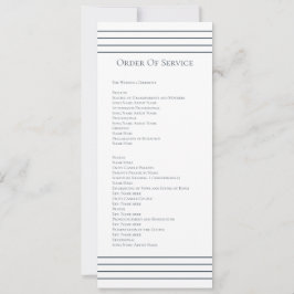 Mute Blue White Order of Service Bröllop Card Inbjudningar