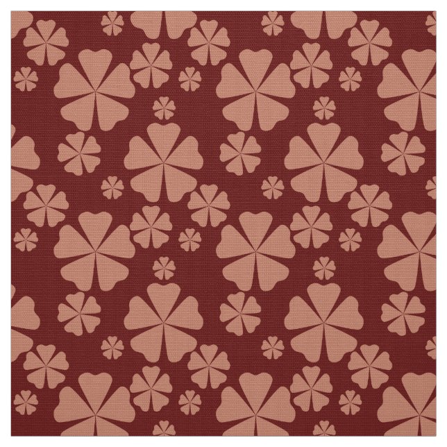 Mute Brown Retro Löv Abstrakt Mönster Tyg (Provkarta)