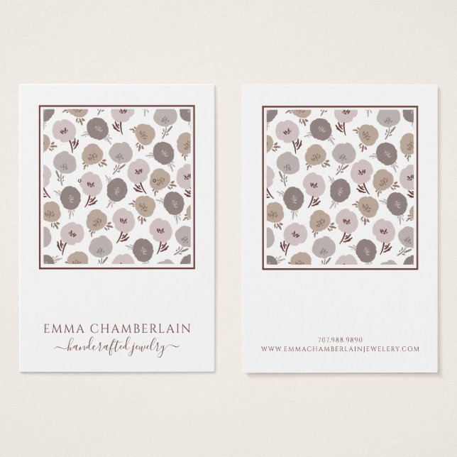 Mute Flowers Mönster Visitkort (Framsida & baksida)