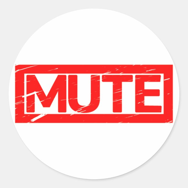 Mute Frimärke Runt Klistermärke (Framsida)