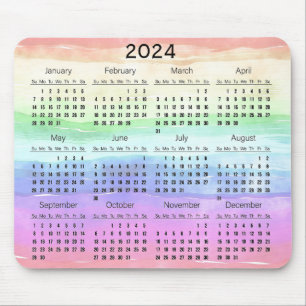 Mute Rainbow Färg Design 2024 Calendar Mousepad Musmatta