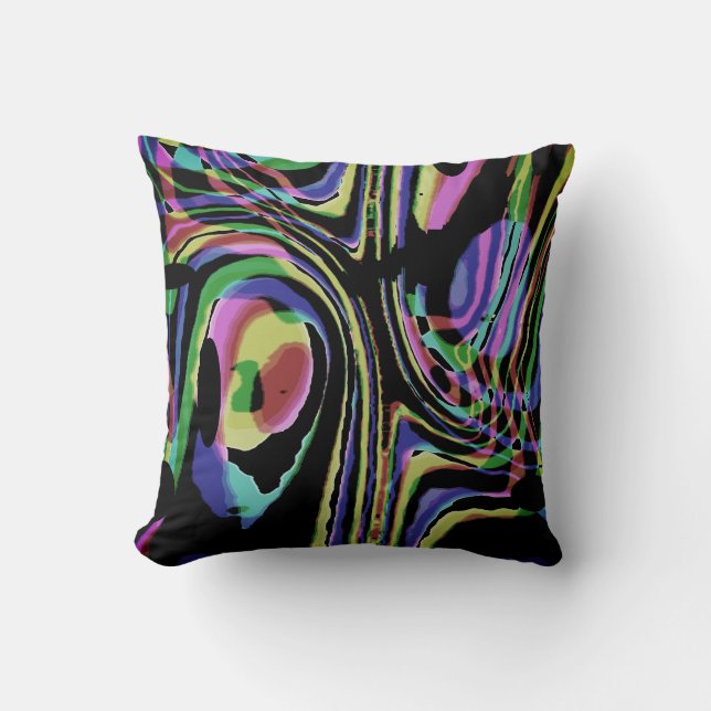 Mute Rainbow Färg Swirling Labyrint Kudde (Framsida)
