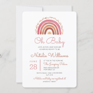 Mute Tones Boho Rainbow Oh Baby Shower-inbjudan Inbjudningar