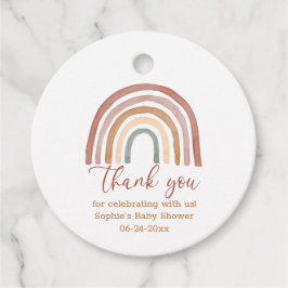 Mute Tones Boho Rainbow Tack Gåvor Etiketter