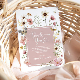 Mute Vår Boho WildblomButterfly Baby Tack Kort