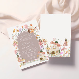 Mute Wildblomma Fairy Birthday Inbjudningar