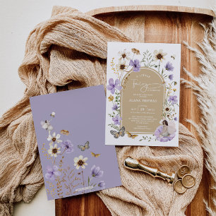 Muted Bohemian Fairy WildblomGirl Baby Shower Inbjudningar