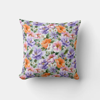Muted Colorful Flowers Boho flower  Kudde