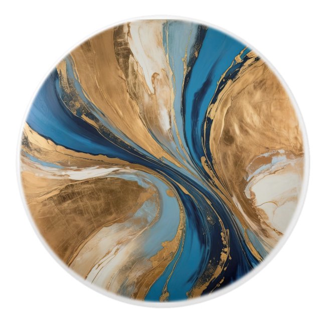 Muted Copper and blue marble abstract Knopp (Framsidan)