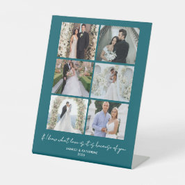 Muted Deep Teal 6 Photo Collage Valentine’s