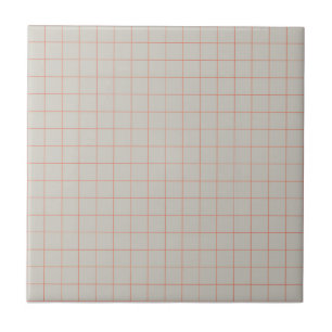 Muted Dusty Grått & Terracotta Checkated Mönster Kakelplatta