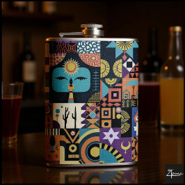 Muted Earthy Folk Art Patchwork Quilt Fickplunta