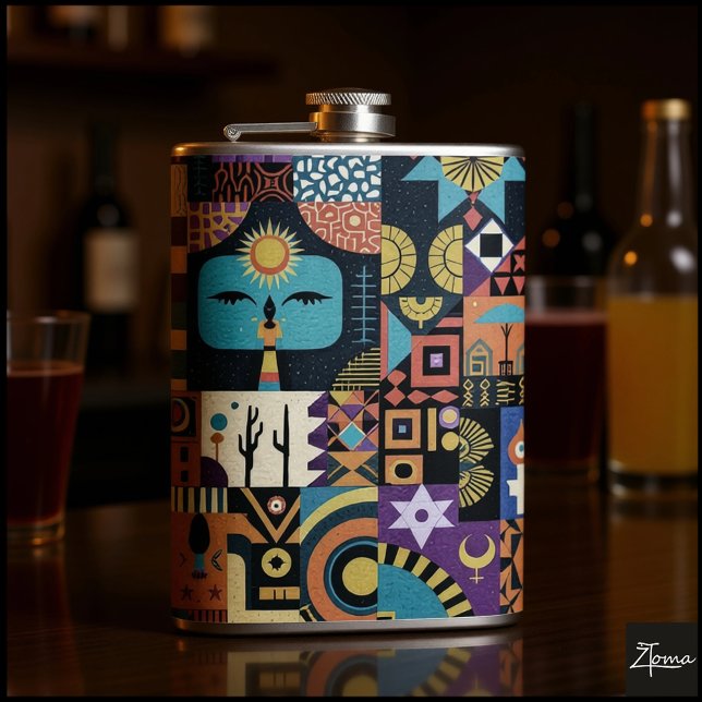 Muted Earthy Folk Art Patchwork Quilt Fickplunta (Skapare uppladdad)