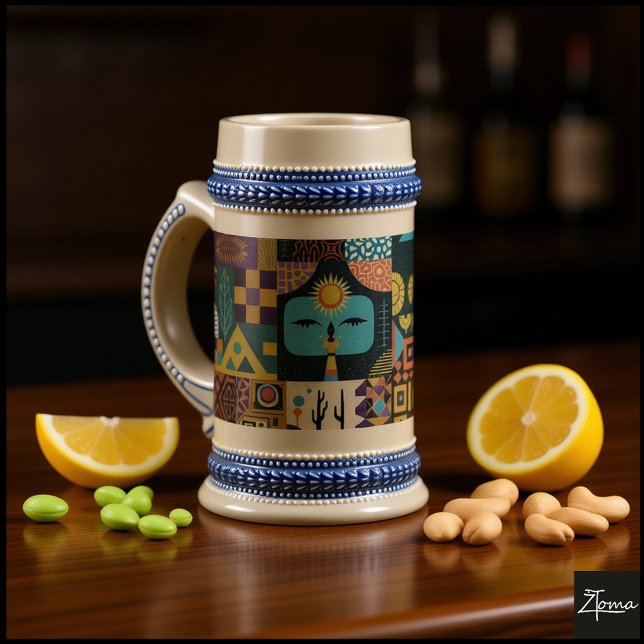 Muted Earthy Folk Art Patchwork Quilt Sejdel (Skapare uppladdad)