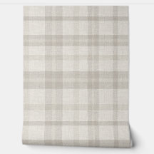 Muted Farmhouse Beige Plaid w/ Linen Texture