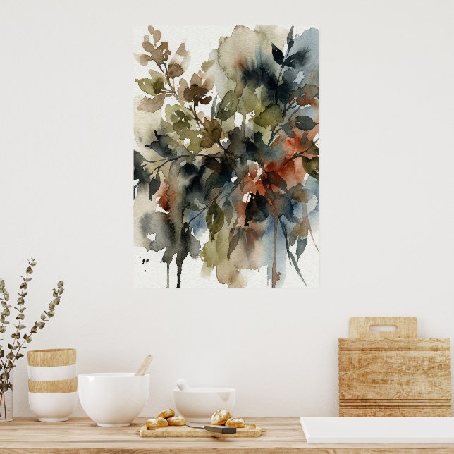 Muted Forest Watercolor Poster (Kök)