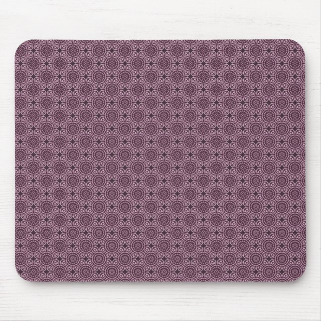 Muted Fuchsia Elegant Circles Mousepad Musmatta (Framsidan)