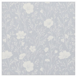 Muted Gray And White Wildflower Pattern Tyg