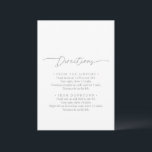 Muted Gray Simple Minimalist Wedding Directions Tilläggskort<br><div class="desc">This muted gray simple minimalist wedding directions enclosure card is perfect for a modern wedding. The simple and elegant design features classic and fancy script typography in gray and white.</div>