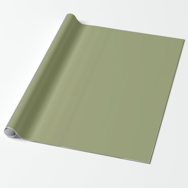 Muted Moss Green Color Presentpapper (Utrullad)