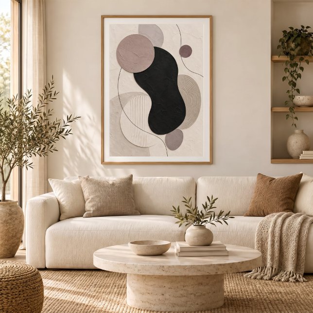 Muted Orbit | Minimal Abstract Plaster Art Print Poster (Skapare uppladdad)