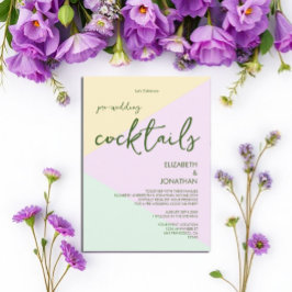 Muted Pastel Geometric Bröllop Cocktail Party Inbjudningar