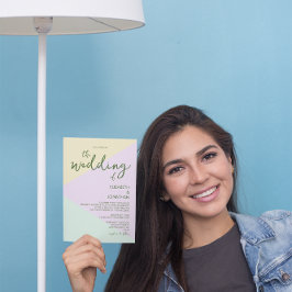 Muted Pastel Geometric Bröllop Inbjudningar