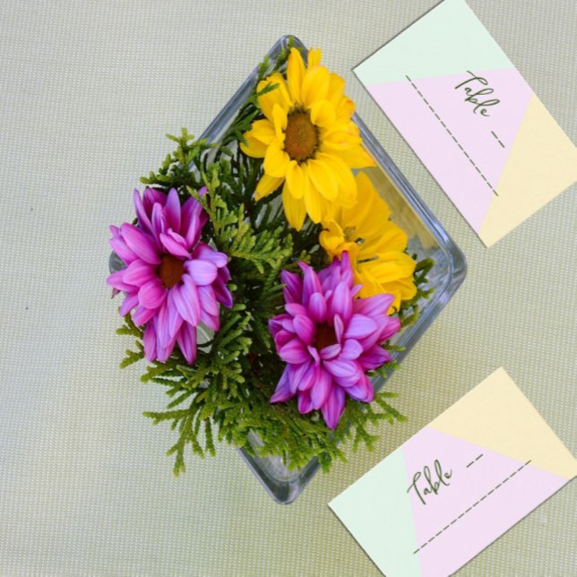 Muted Pastel Geometric Bröllop Placeringskort (Skapare uppladdad)