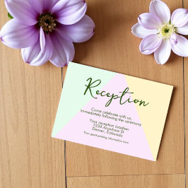 Muted Pastel Geometric Wedening Reception Tilläggskort