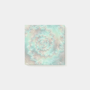 Muted Pastel Spiral Fractal Post-it Block