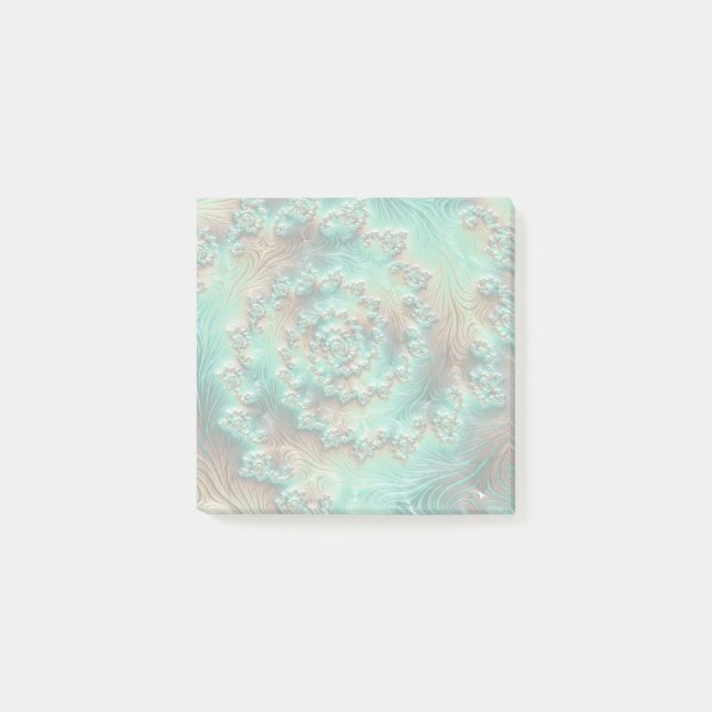 Muted Pastel Spiral Fractal Post-it Block (Framsida)