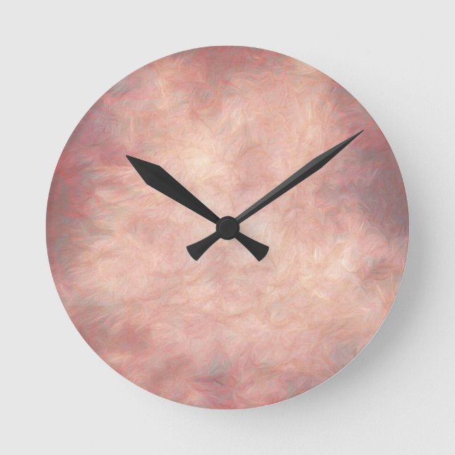 Muted Pink Rund Klocka (Framsida)