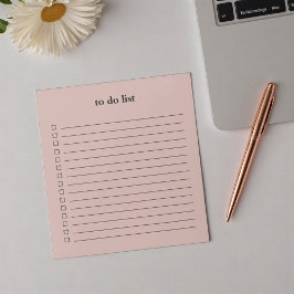 Muted Rose To Do List Minimalist Teacher Simple Anteckningsblock