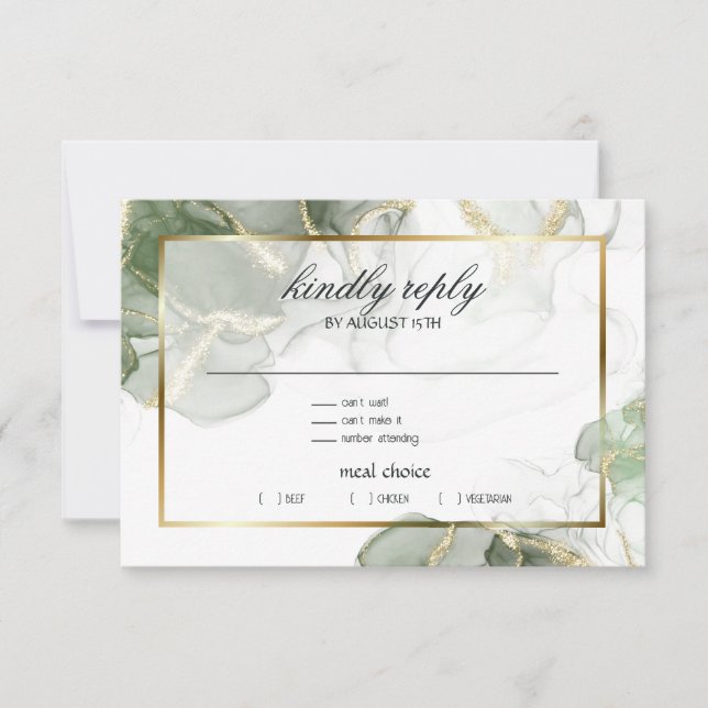 Muted Sage Guld Marcular OSA Kort (Framsida)