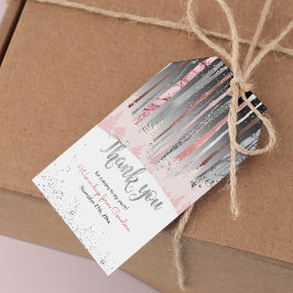 MUTED Tones Silver Snowy Mystic Wood Birthday Presentetikett