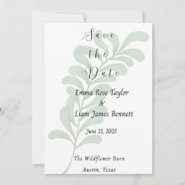 Muted Vines Save the Date Card Inbjudningar