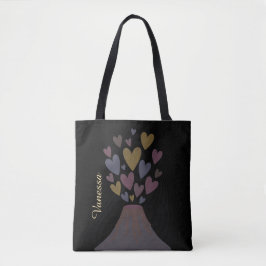 Muted Volcano Hearts Tote Bag – Customizable Gift Tygkasse