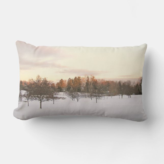 ’MUTED WINTER LANDSCAPE’ LUMBAR DEKORATIV KUDDE (Framsida)