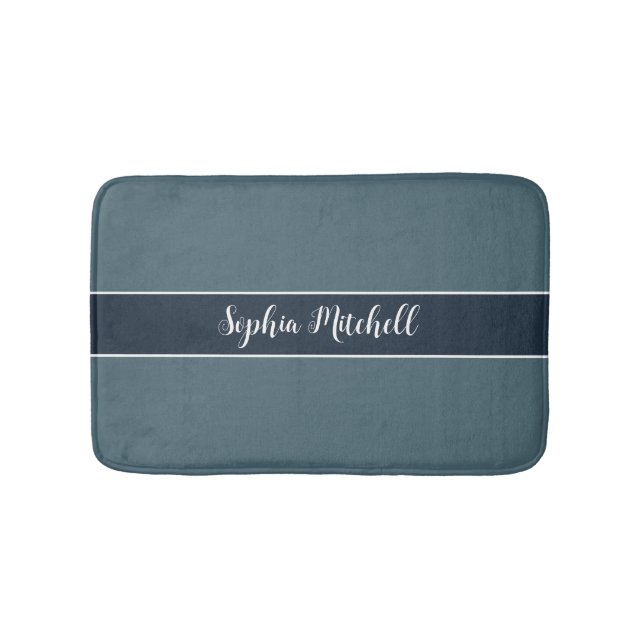 MUTEN Elegance - Slate Blue Namn Bath Mat Badrumsmatta (Framsidan)