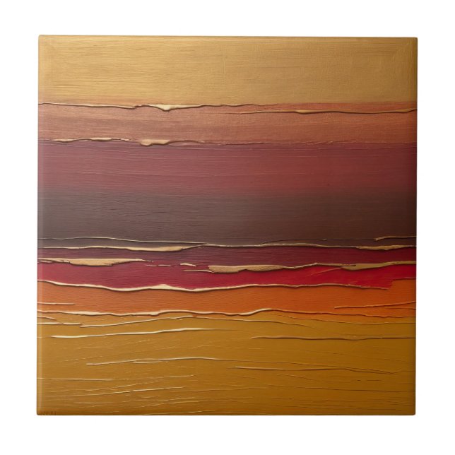 muterad koppar, guld ochre, marsala, orange, brons kakelplatta (Framsidan)