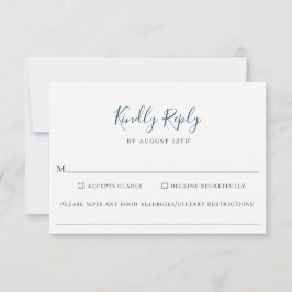 Muterad marin blå Bröllop-OSA kort för livsmedelsa