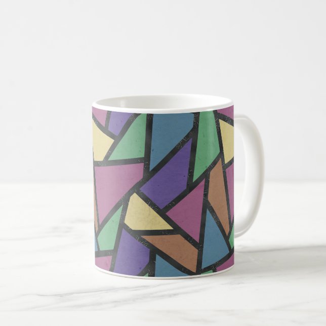 Muterad regnbåge färg mosaic mönster kaffemugg (Framsida höger)