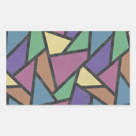 Muterad regnbåge färg mosaic mönster rektangulärt klistermärke